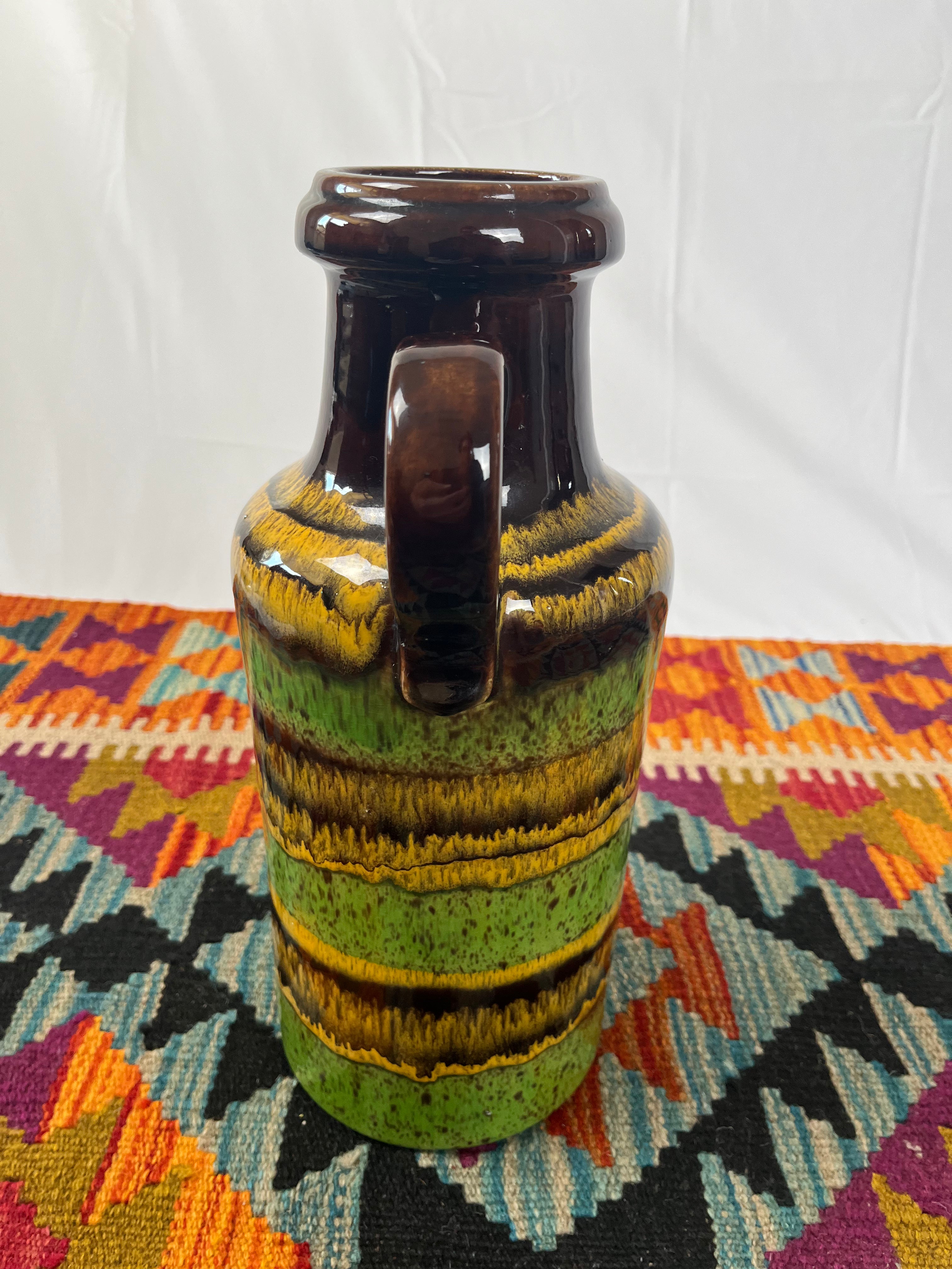 West German Fat Lava Green/Yellow Pot