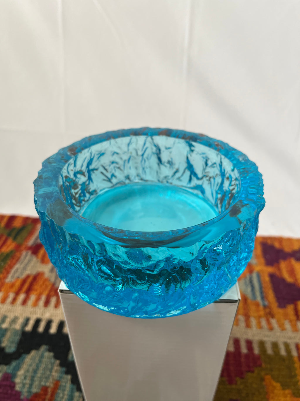 Blue Bark Glass Bowl