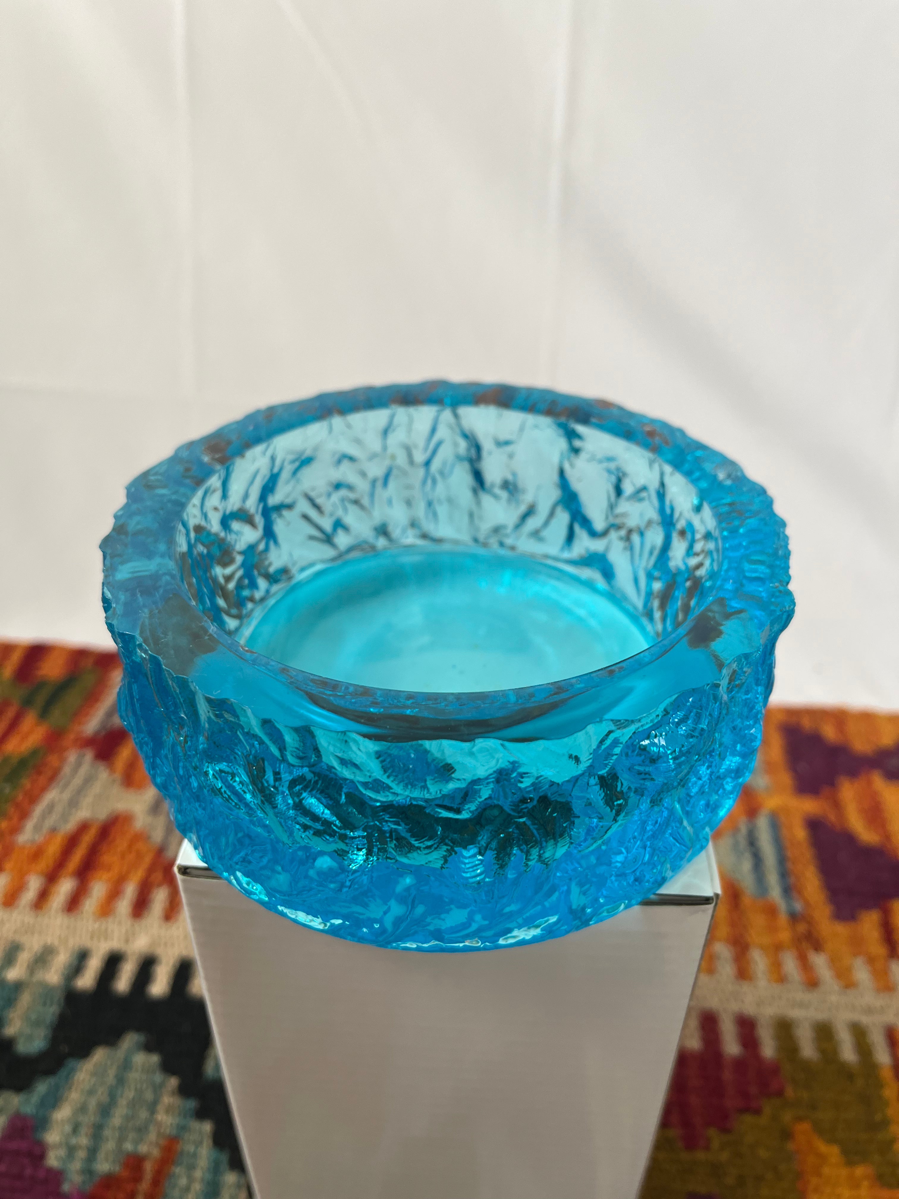 Blue Bark Glass Bowl