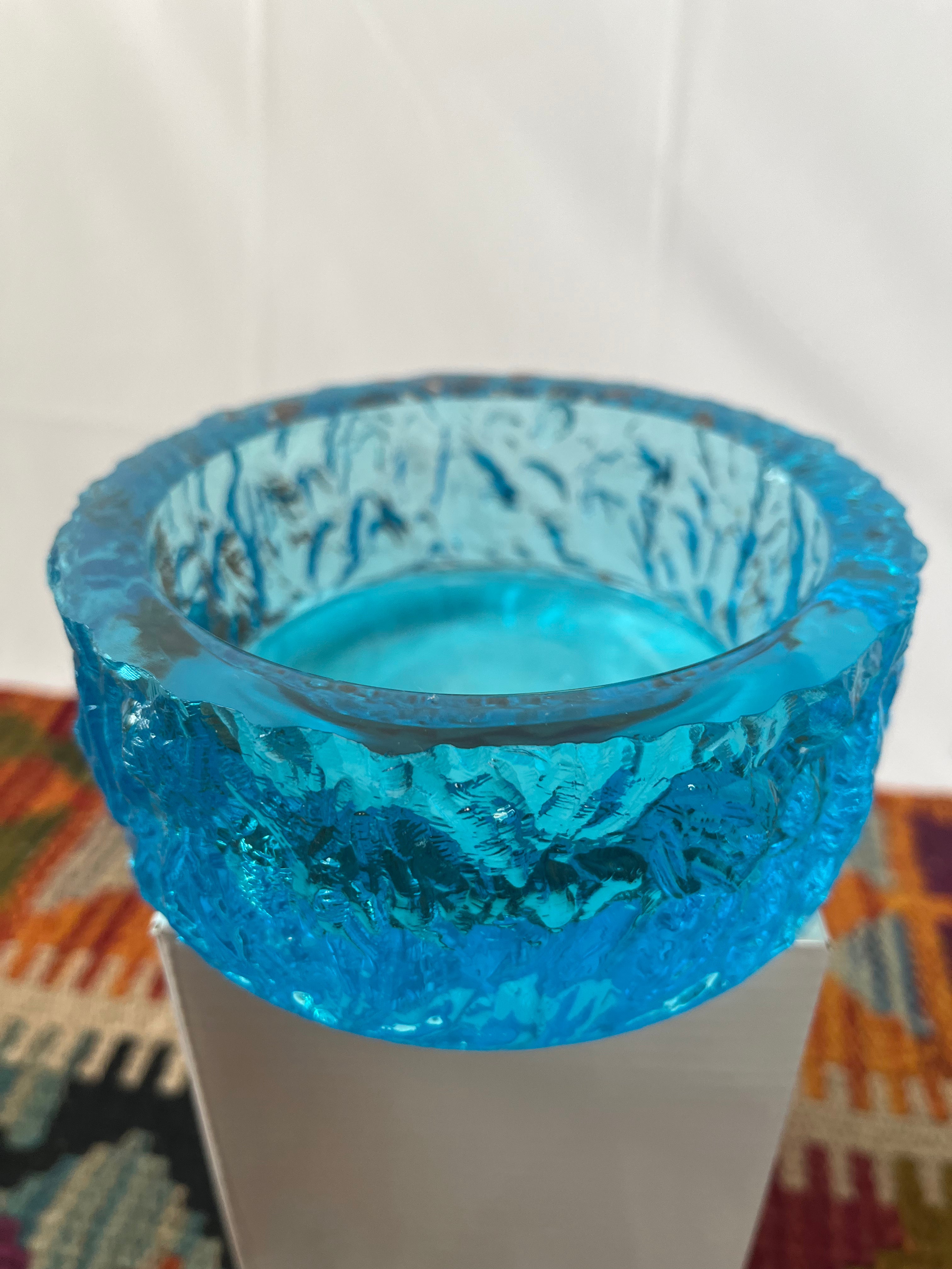 Blue Bark Glass Bowl