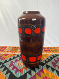 Large Brown/Red West German Fat Lava vase
