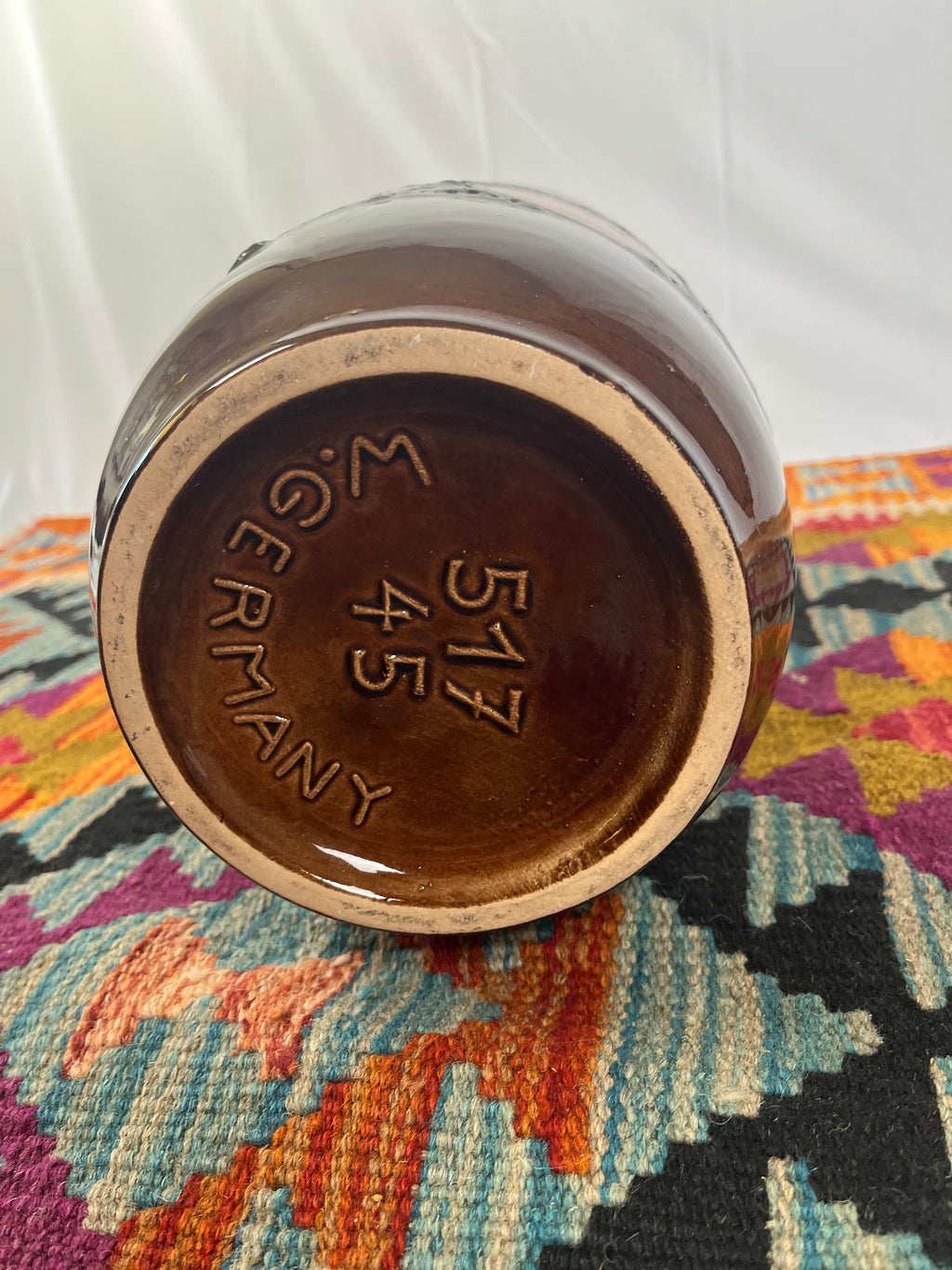 Large Brown/Red West German Fat Lava vase