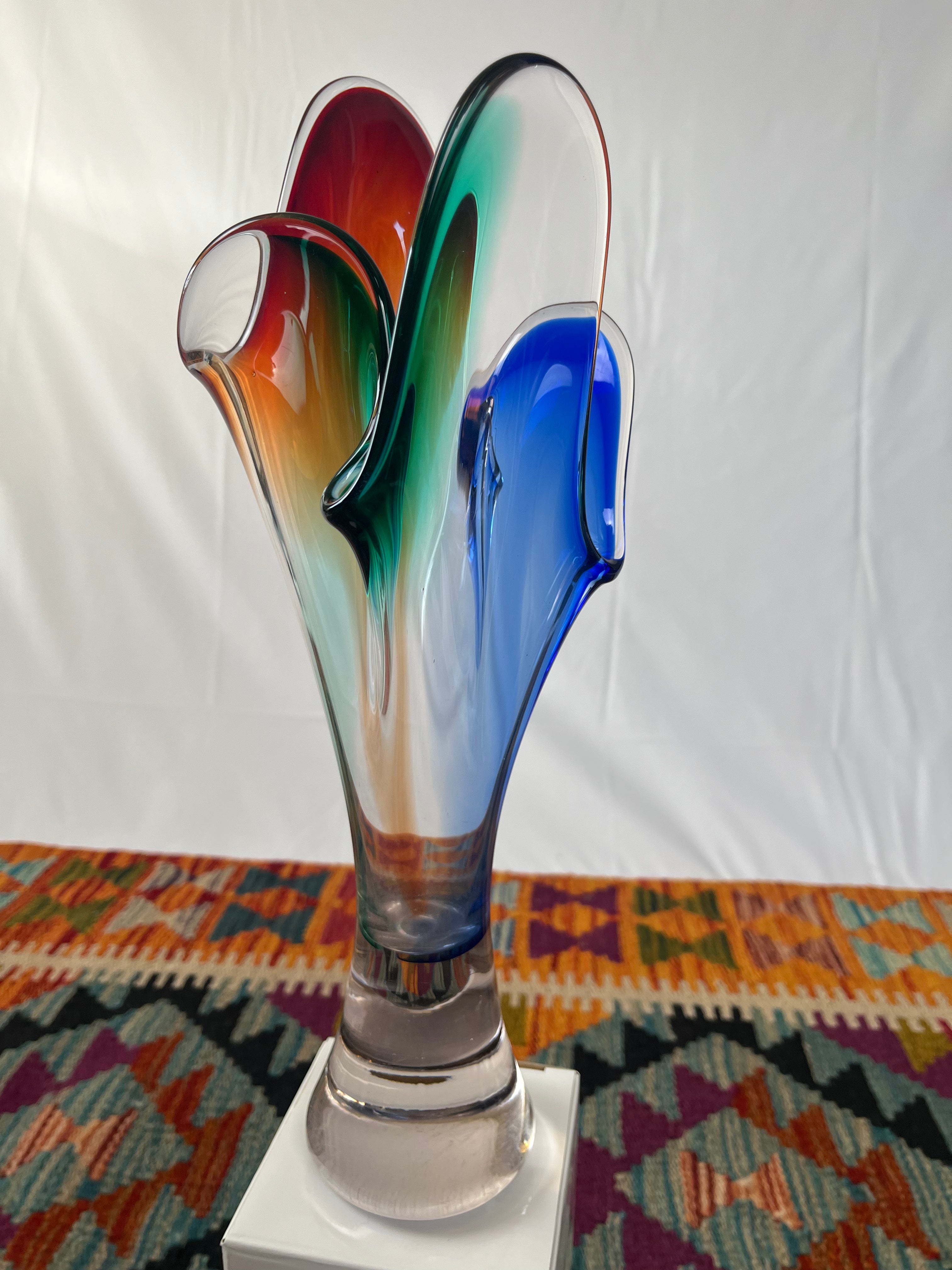 Large Tricolour Vase (suspect Murano)