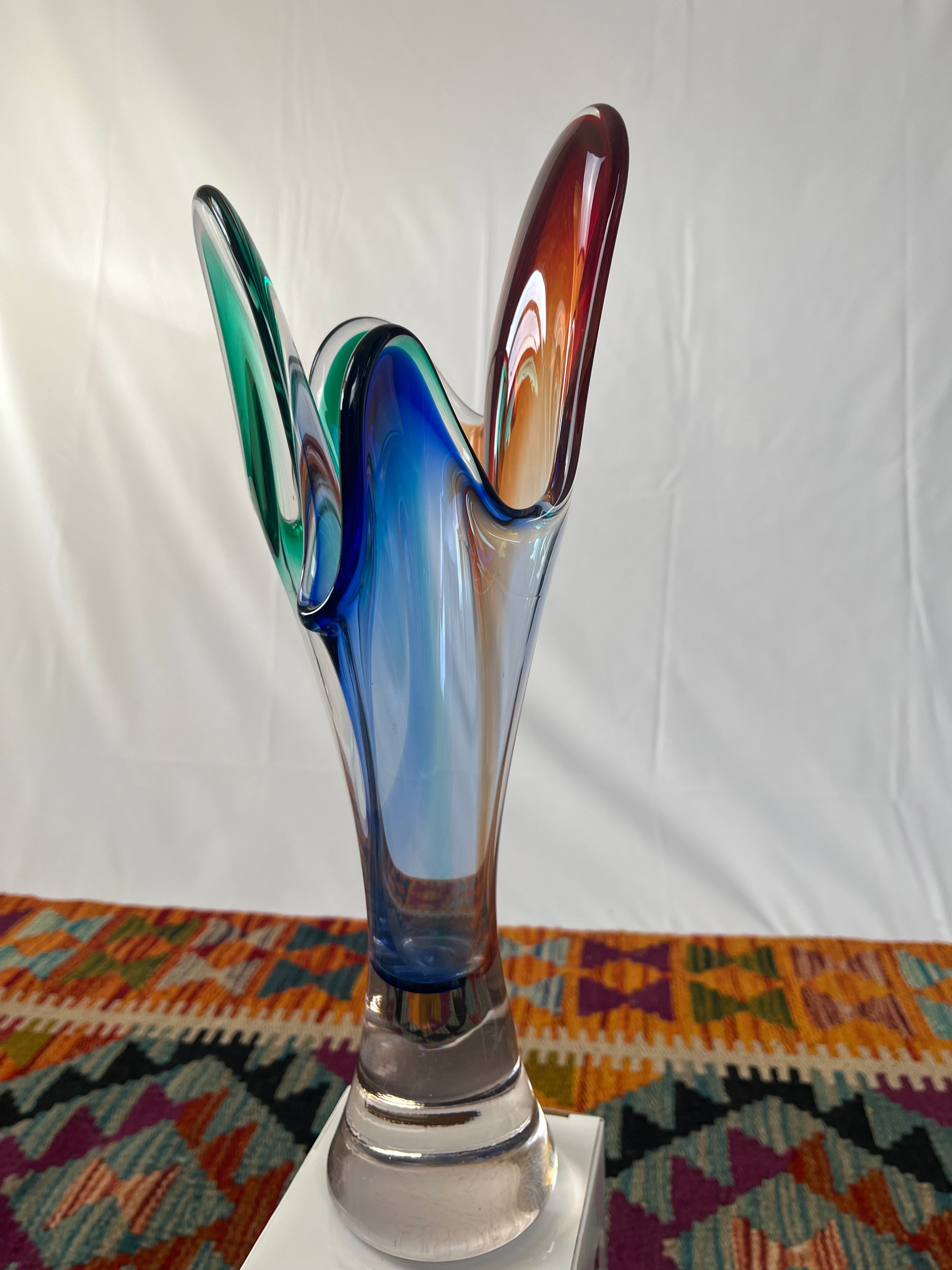 Large Tricolour Vase (suspect Murano)