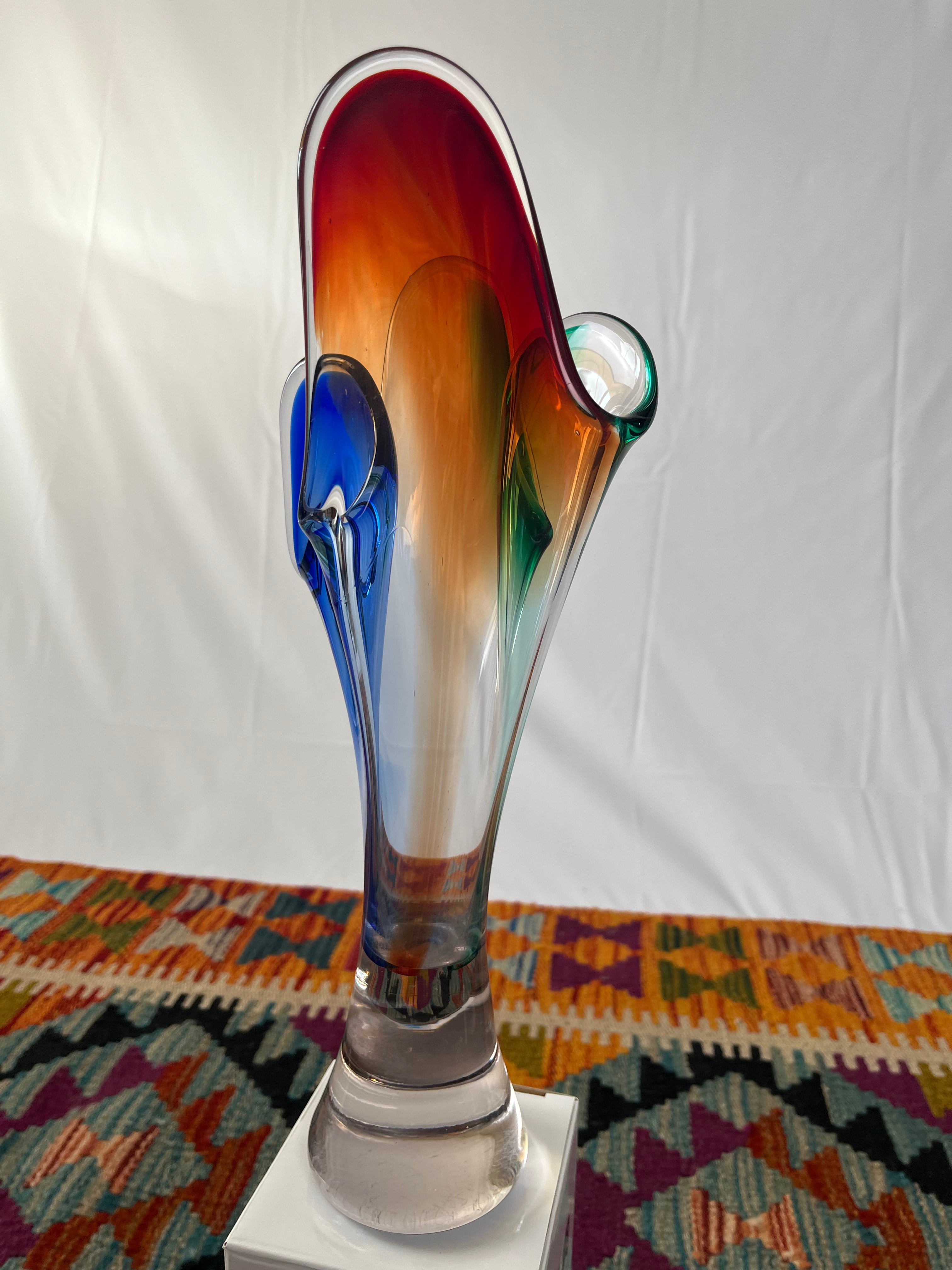Large Tricolour Vase (suspect Murano)